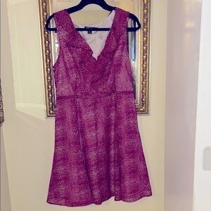 Dkny Pink lined dress with ruffle V-neck Sleeveless Design